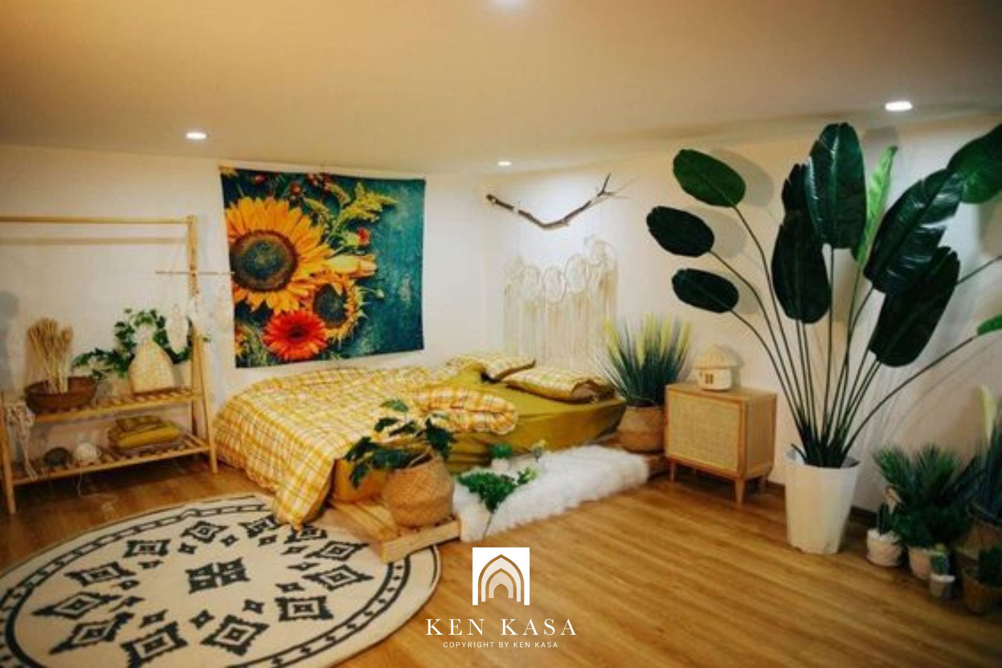 mẫu thiết kế phòng homestay nhỏ kiểu tropical